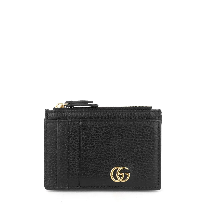 Women Gucci bags with a snap - button closure and a decorative charmGG Marmont Leather Card Case