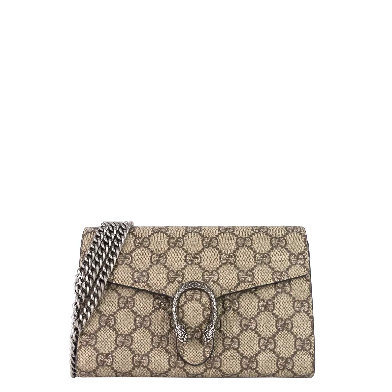 Gucci tote bags for women with a spacious interiorDionysus GG Supreme Canvas Chain Wallet Bag