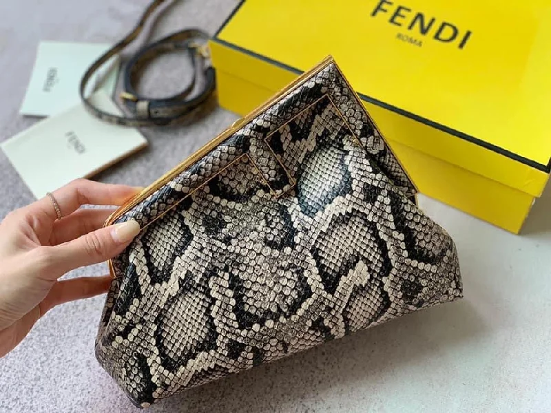 Fendi Baguette bags with a detachable charm featuring the brand's mascotFendi First Medium Bag