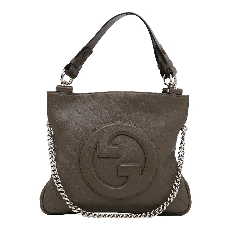 Women Gucci crossbody bags with a printed floral patternGucci Blondie Handbag Brown Leather