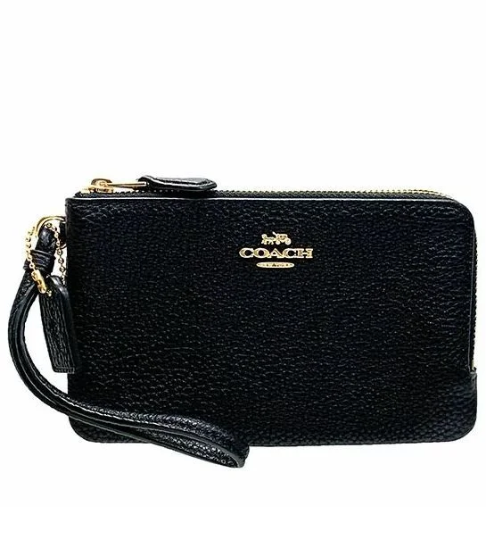 Coach Tabby bags with a classic turnlock closure for a timeless styleCoach Pebble Leather Double Corner Zip Wristlet 6649