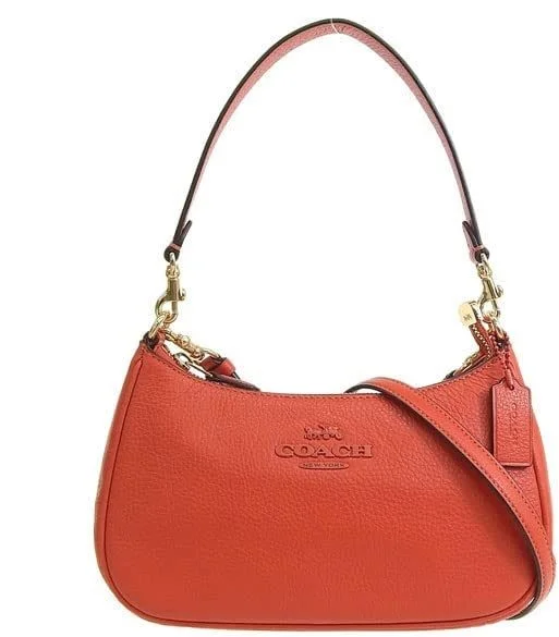 Coach bags with a detachable mobile phone holder for on - the - go useCoach Teri Leather Shoulder Bag