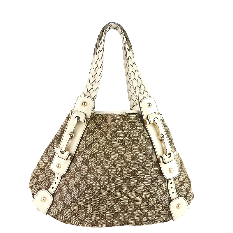 Women Gucci Sylvie bags with a detachable ribbon detailPelham Monogram Canvas Hobo Bag