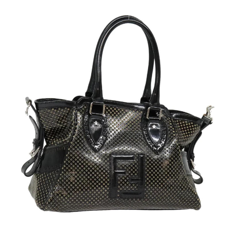 Fendi Baguette bags with a detachable shoulder strap for hands - free convenienceFENDI Hand Bag Enamel Black 8BN157  hk1661