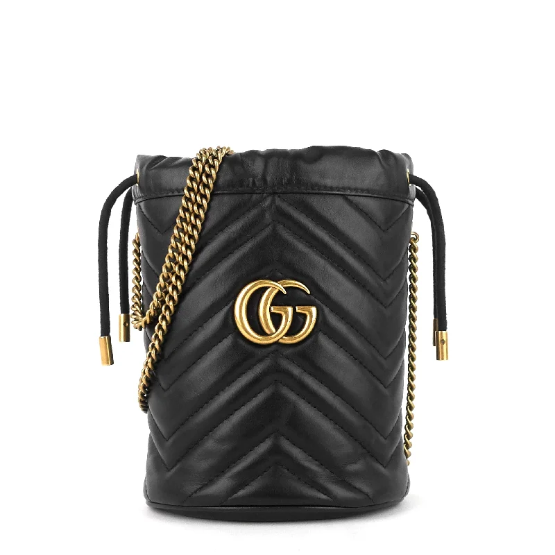 Gucci Dionysus bags for women with tiger - head claspsGG Marmont Leather Mini Bucket Bag