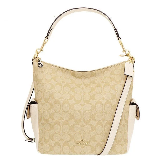 Coach tote bags with a snap - button closure and a decorative charm for styleCoach Signature Penny Shoulder bag/2way C1523