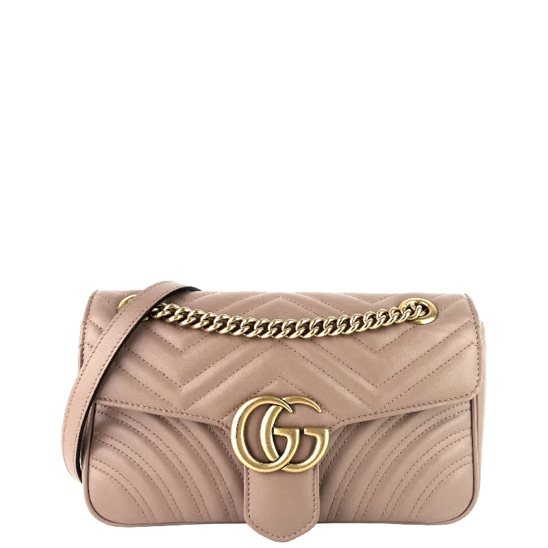 Gucci Marmont bags for women with a contrast - colored interiorGG Marmont Small Leather Flap Bag