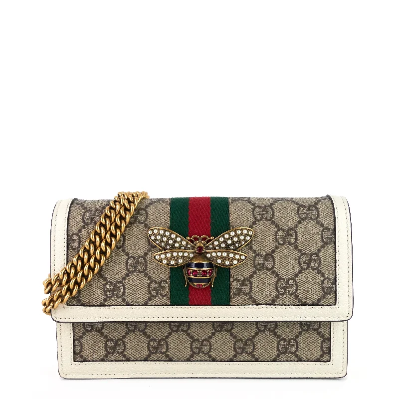 Women Gucci crossbody bags with a keychain holderQueen Margaret Mini GG Supreme Canvas Crossbody Bag