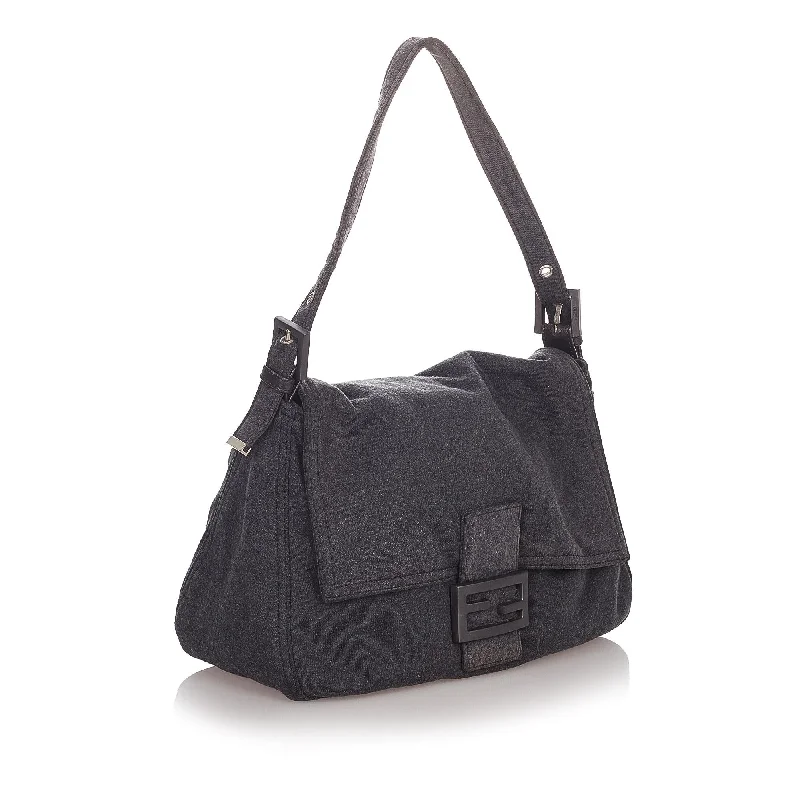 Fendi Baguette bags with a studded leather trim for a bold and edgy lookFendi Cotton Mamma Baguette Shoulder Bag (SHG-32501)