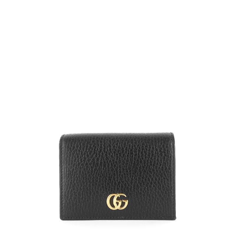 Women Gucci crossbody bags with a keychain holderMarmont Pebbled Calfskin Card Case