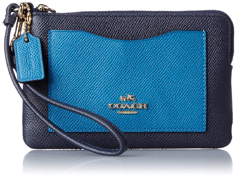 Coach backpacks with a sleek, modern design for a stylish lookCOACH Women's Color Block Corner Zip Li/Navy/Peacock Clutch