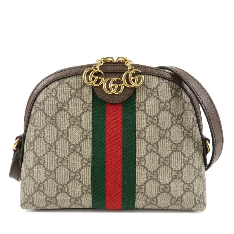 Gucci crossbody bags for women with adjustable leather strapsGUCCI Ophidia GG Supreme Sherry Leather Shoulder Bag 499621