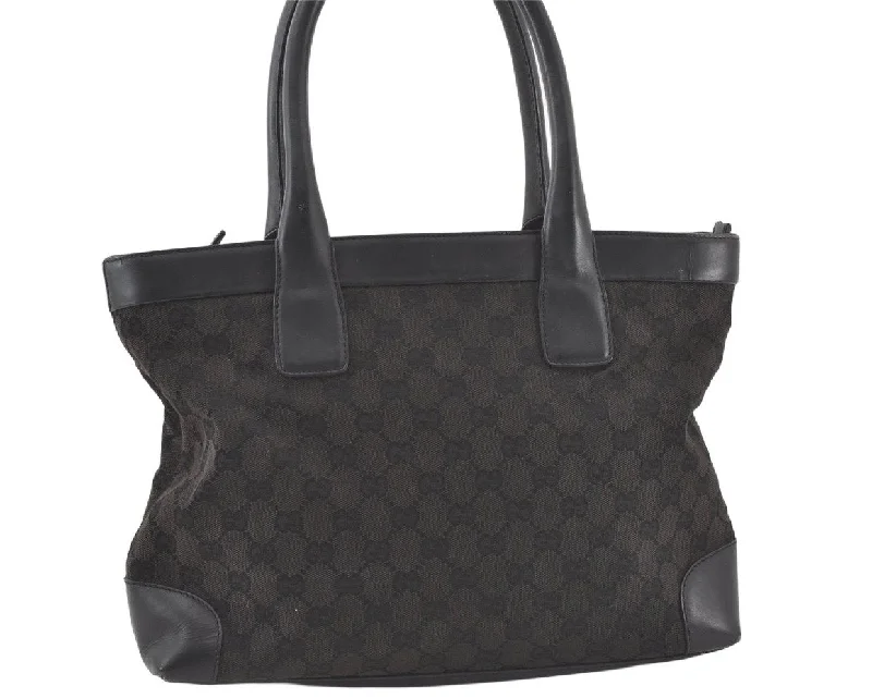 Ladies Gucci Dionysus bags with a chain - link shoulder strapAuthentic GUCCI Vintage Shoulder Tote Bag GG Canvas Leather 33890 Black 6756K