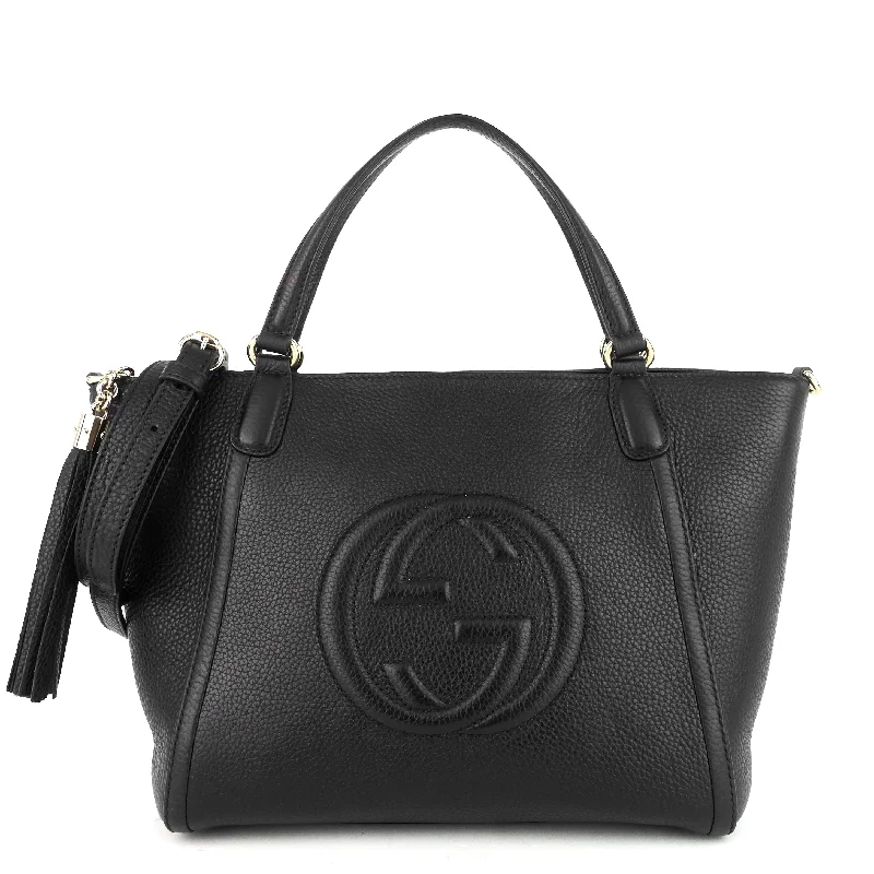 Gucci handbags for women with a beaded trimSoho Pebbled Leather Small Top Handle Tote Bag