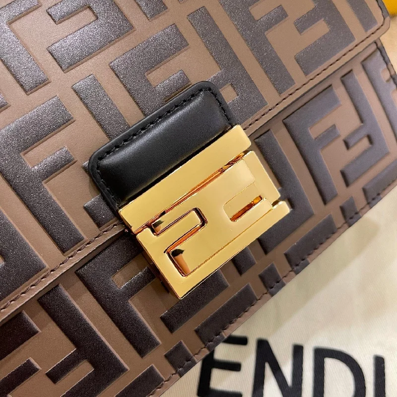 Fendi crossbody bags with a woven leather strap for a unique texture and visual appealFendi Kan U Small Bag