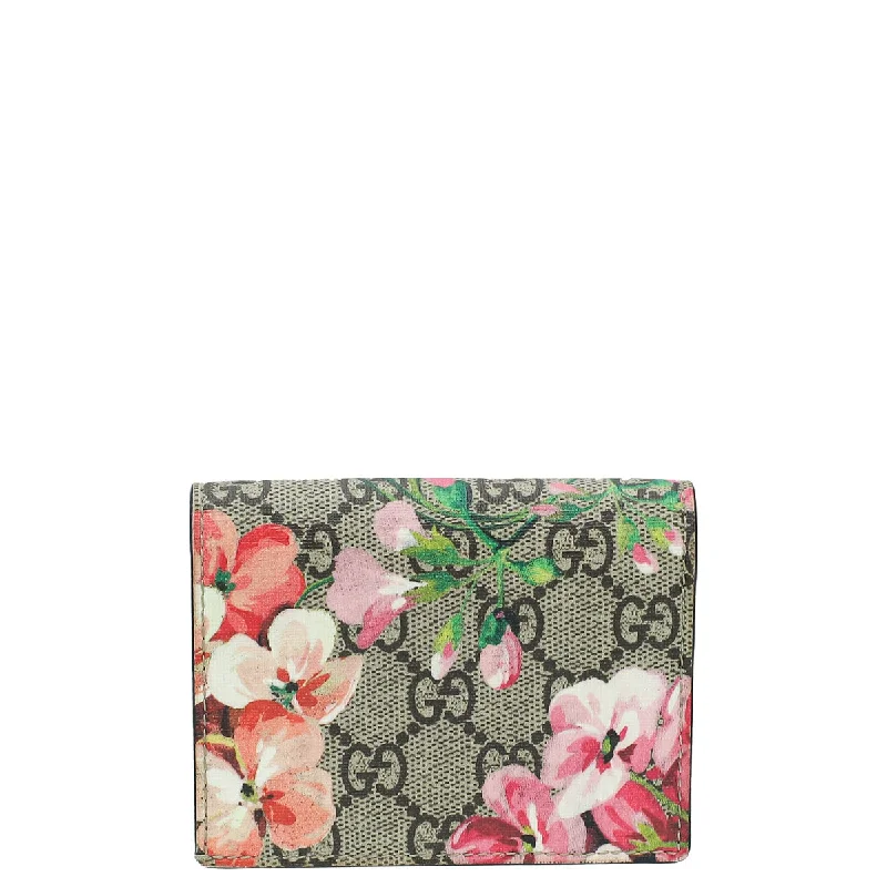 Gucci backpacks for women with a multi - pocket designGucci Bicolor Blooms Print Card Case Wallet