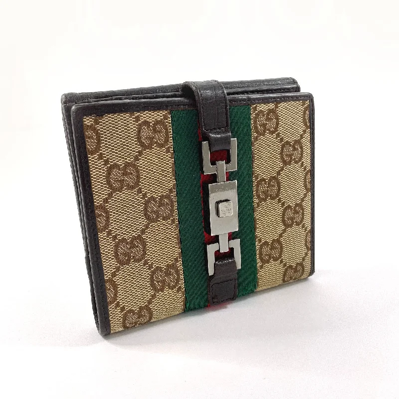 Women Gucci tote bags in GG Supreme canvas for a branded feelGUCCI Bifold Wallet 05474 GG canvas Brown Sherry line Jackie unisex Used