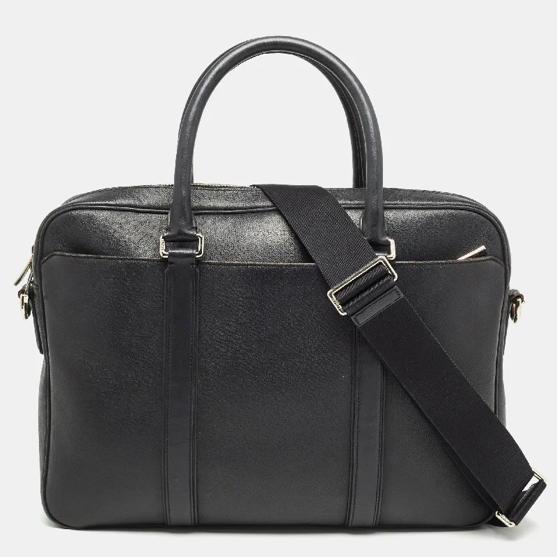 Coach tote bags with a printed Coach logo for brand visibilityBlack Leather Metropolitan Briefcase/Laptop Bag