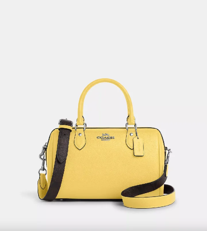 Medium - sized Coach shoulder bags in rich, deep colors for a sophisticated appearanceCoach Rowan Satchel In Retro Yellow