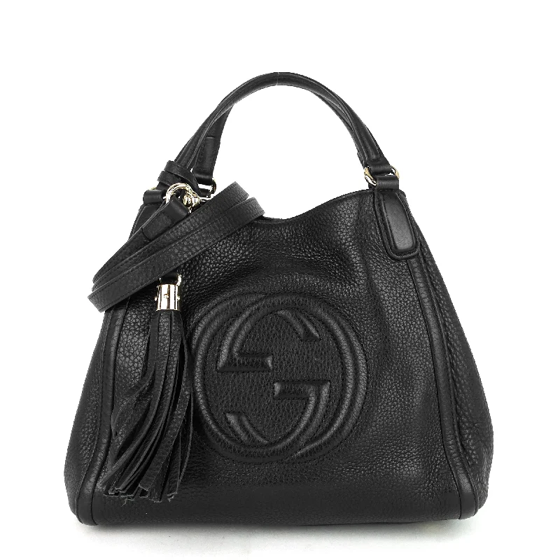 Gucci handbags for women with a patent - leather finishSoho Small Pebbled Calfskin Satchel Bag