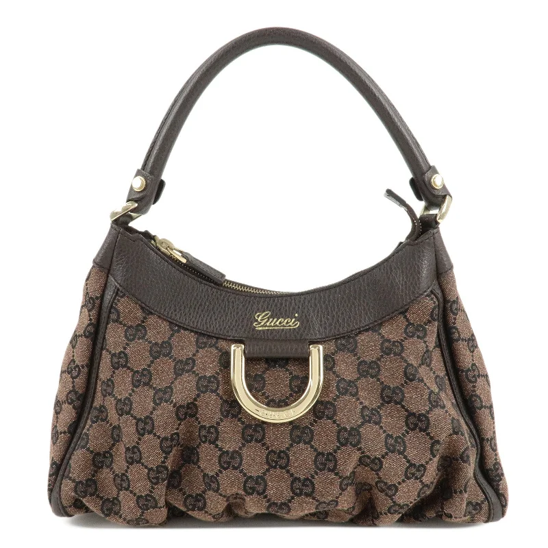 Gucci Marmont bags for women with quilted leather exteriorsGUCCI Abbey GG Canvas Leather Shoulder Bag Black 265692