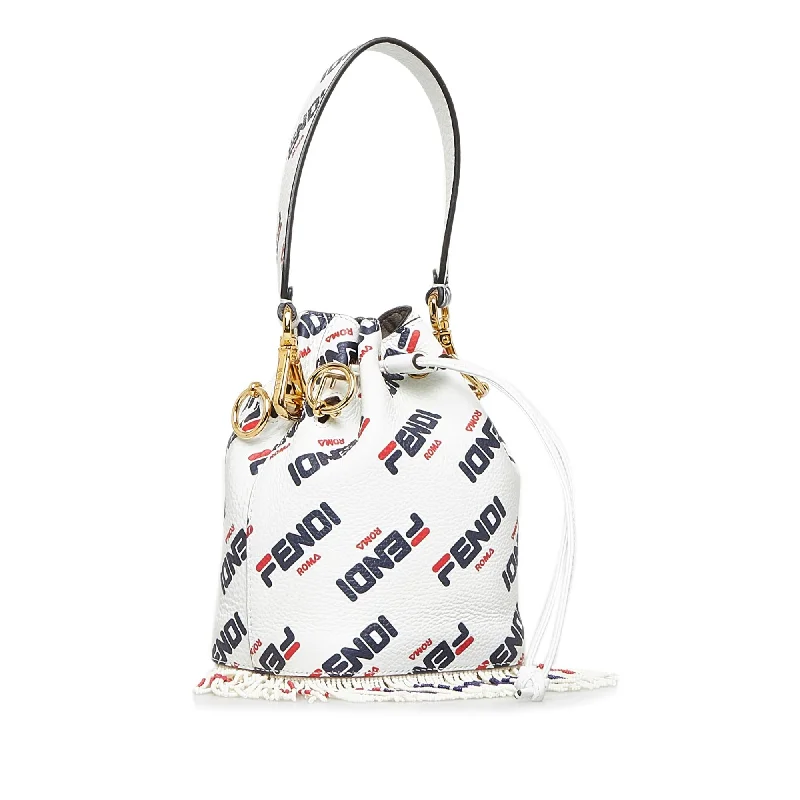 Ladies Fendi Peekaboo bags with a back - pocket organizer for better organizationFendi Fendi X Fila Mania Mini Mon Tresor Bucket Bag (SHG-3HLho5)