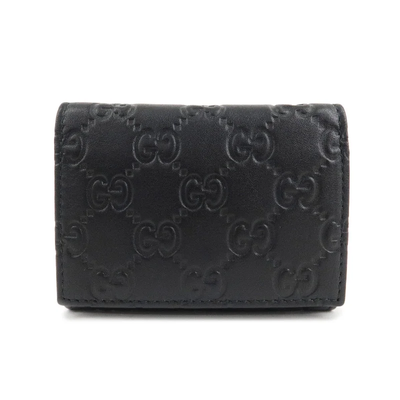 Gucci handbags for women with a beaded trimGUCCI Guccissima Leather Card Case Black 120965