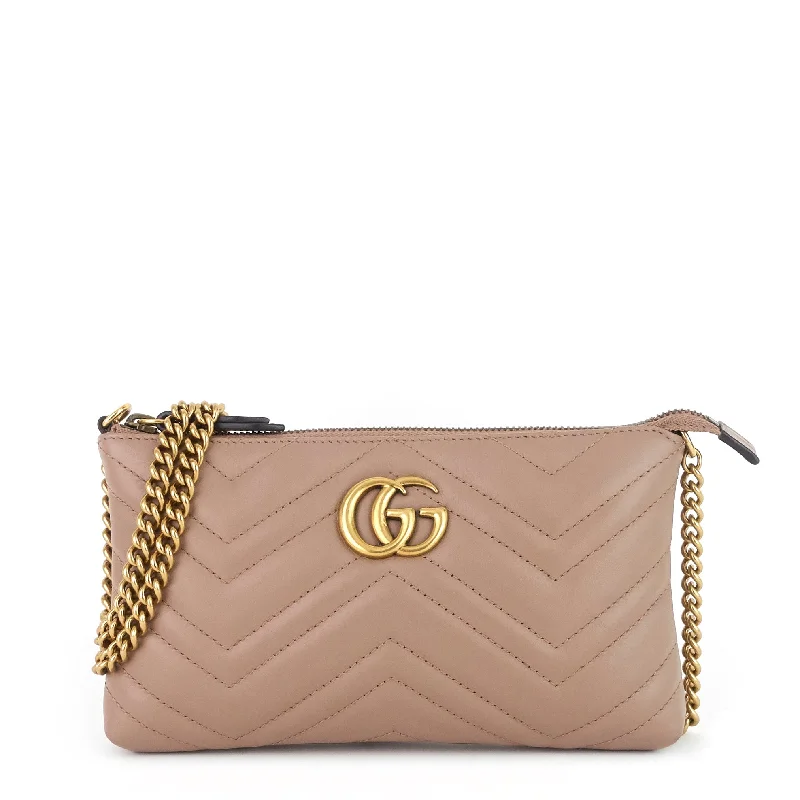 Women Gucci bags with a zip - around closure for securityGG Marmont Mini Calfskin Bag