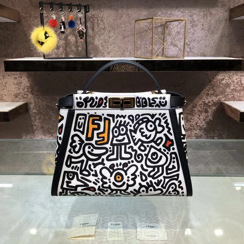 Fendi bags with a chain - link trim and a leather body for a modern and edgy lookBC - FENDI BAGS - 1035