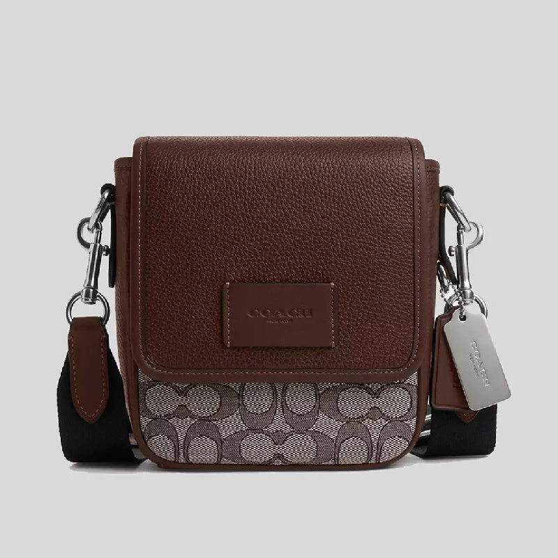 Ladies Coach shoulder bags with a tassel - decorated zipper for added charmCOACH Lucas Crossbody In Signature Jacquard Oak/Maple CO915