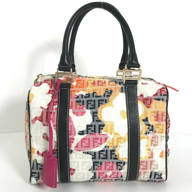 Fendi tote bags with a spacious interior and multiple pockets for daily essentialsFENDI Boston Bag Zucchino SBL068 Canvas Leather Multicolor Women's