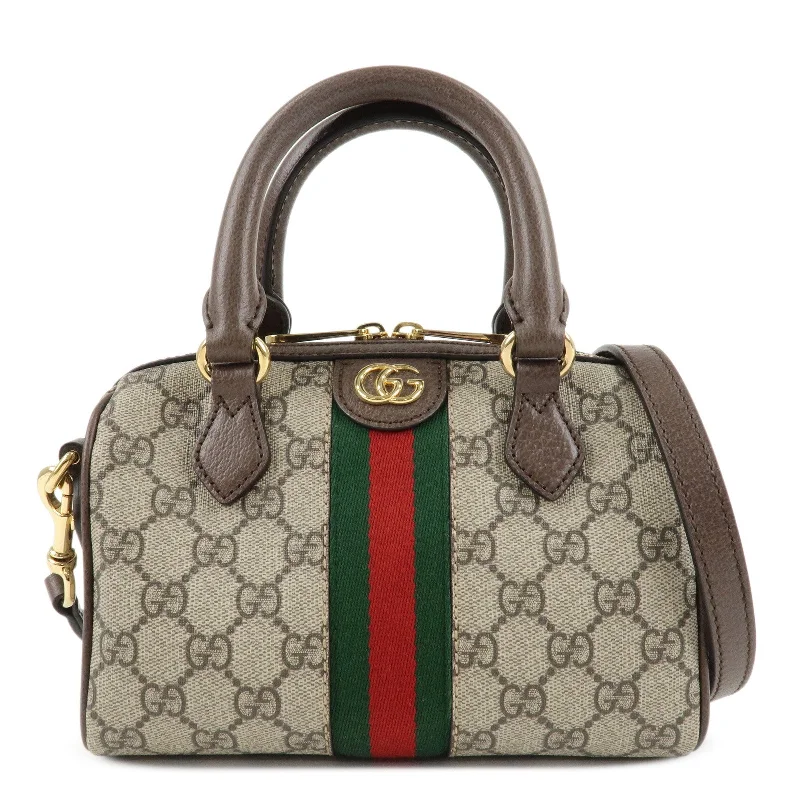 Gucci Marmont bags for women with a snakeskin - effect panelGUCCI Ophidia Sherry GG Supreme Leather 2Way Boston Bag 772053