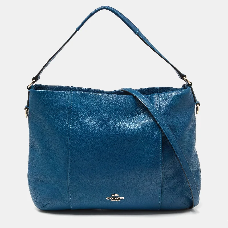 Coach tote bags with a spacious interior and multiple compartments for organizationBlue Leather Isabelle East West Hobo