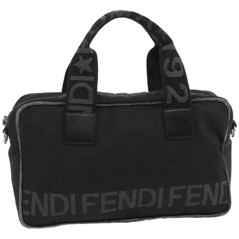 Fendi handbags with a biodegradable leather alternative for an eco - conscious choiceFENDI Hand Bag Canvas Black  bs12372