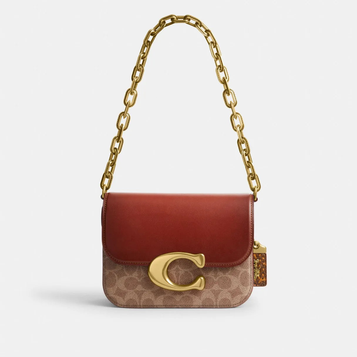 Coach tote bags with a double - handle and shoulder - strap option for easy useCoach Idol Bag In Signature Canvas With Snakeskin Detail