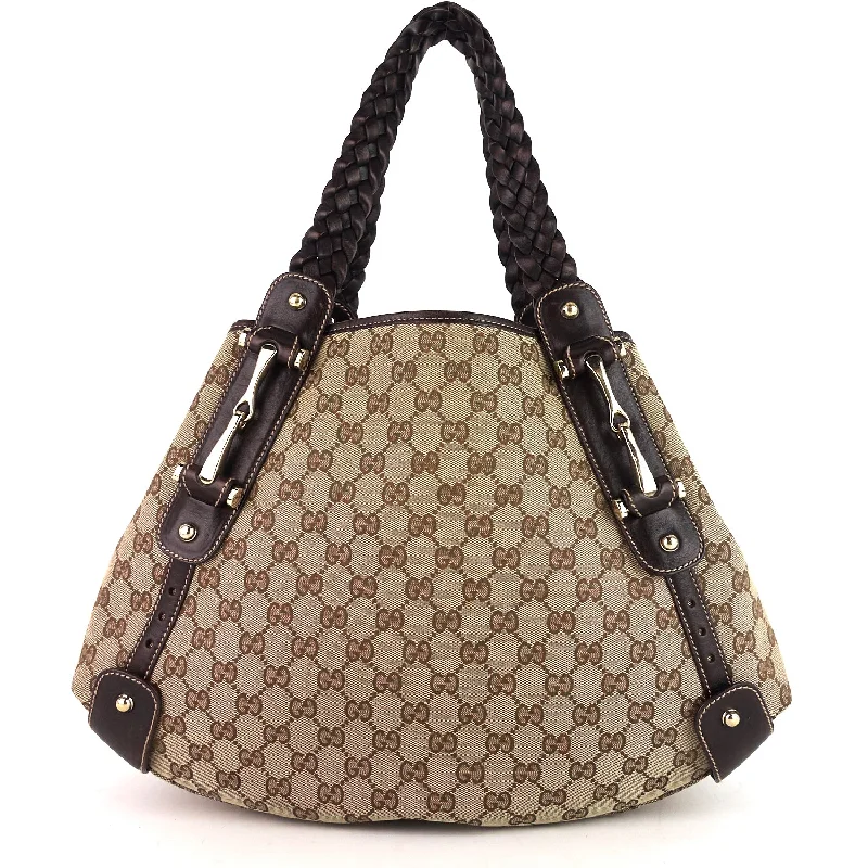 Gucci tote bags for women with a double - handle designPelham Medium GG Canvas Hobo Bag