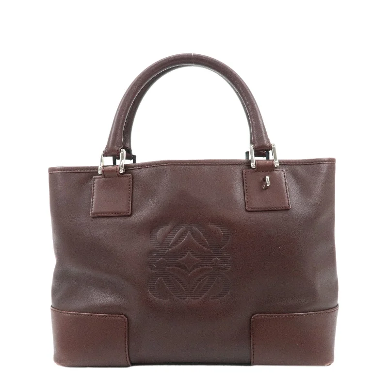 Loewe bags perfect for date night outfitsLOEWE Anagram Amazone 28 Leather Tote Bag Hand Bag Dark Brown