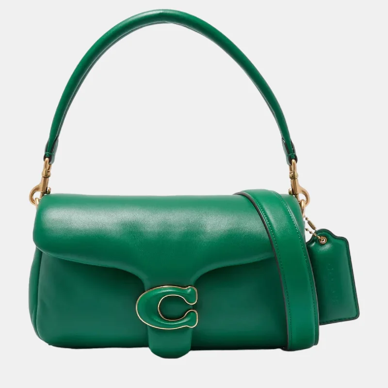 Ladies Coach Rogue bags with a star - shaped charm for a playful touchGreen nappa leather Shoulder Bag