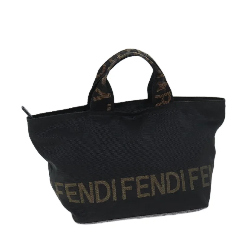 Fendi crossbody bags with a woven leather strap for a unique texture and visual appealFENDI Hand Bag Canvas Black  yk11461