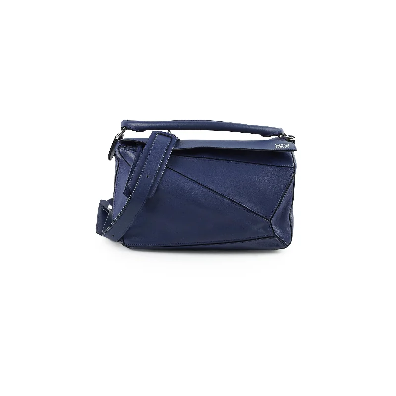 Loewe bags with designer craftsmanshipLoewe Puzzle Navy Crossbody Bag