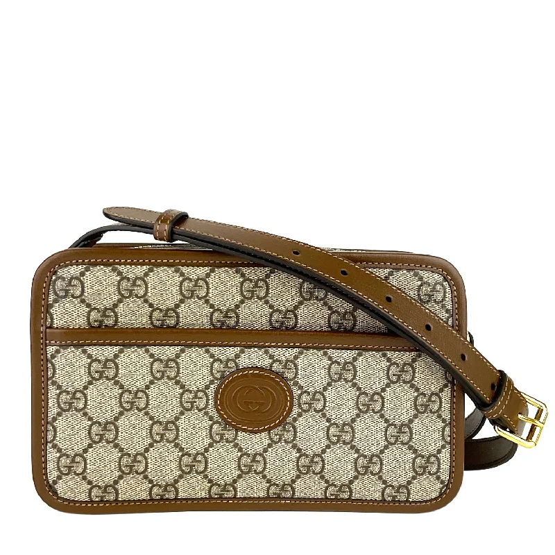 Gucci Marmont bags for women with a contrast - colored interior‘Mini Bag with Interlocking G’ Monogram Canvas Bag