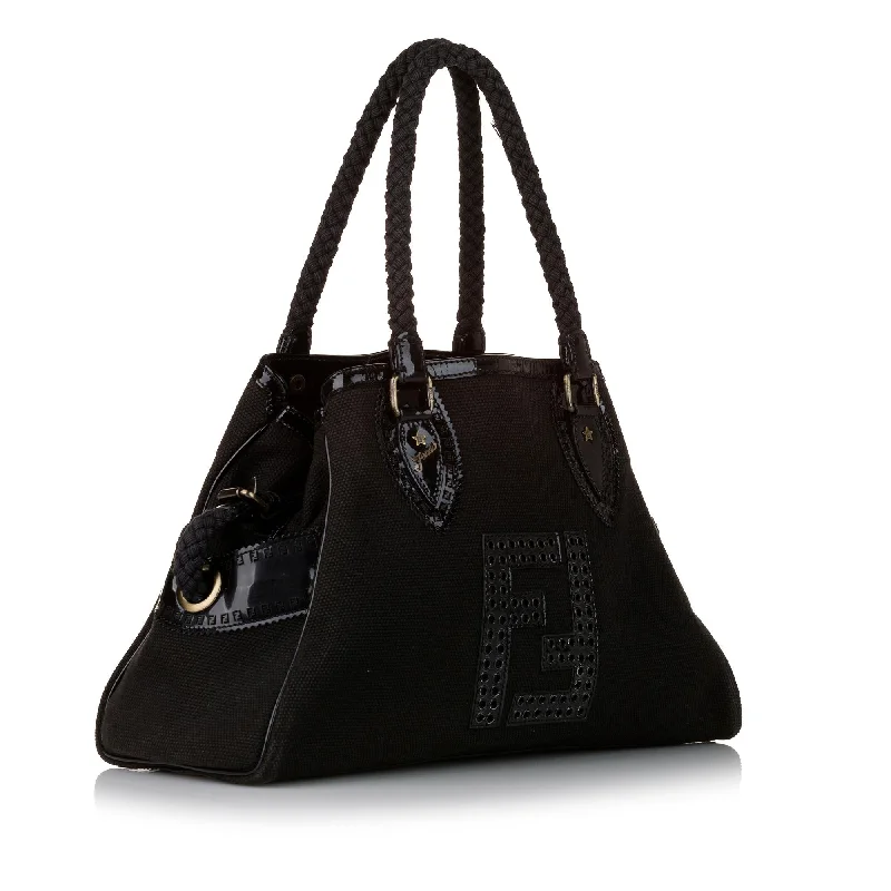 Fendi bags with a detachable tablet holder for using tablets on the goFendi Etniko Canvas Tote Bag (SHG-32197)