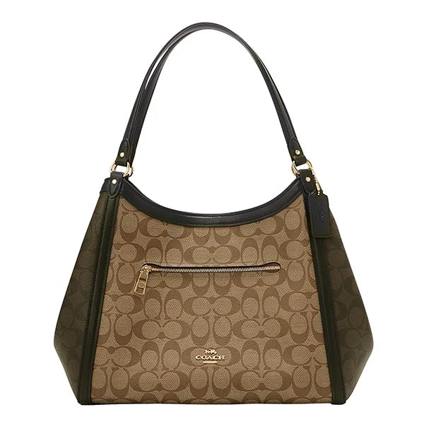 Coach Rogue bags with a monogram - embossed leather surfaceCOACH C6831 IMNOX Bag Signature SIGNATURE KRISTY SHB Ladies Brown Brown / Black Black / Gold