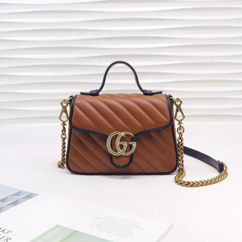 Women Gucci bags with a snap - button closure and a decorative charmBC - GUCCI BAG - 1043