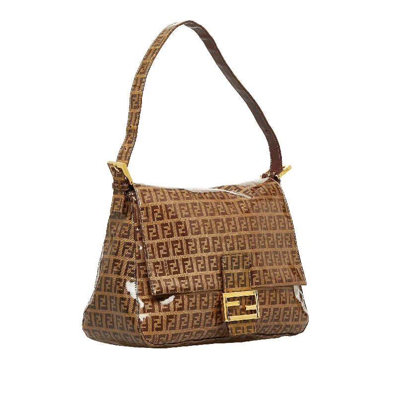 Fendi handbags with a metal - framed clasp for durability and a stylish lookFendi Crystal Zucchino Mamma Forever (SHG-ad2wEB)