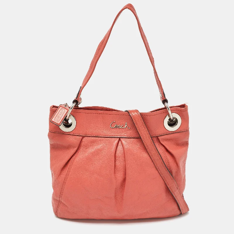 Coach backpacks with a multi - pocket organization for functionalityOrange Leather Ashley Crossbody Bag