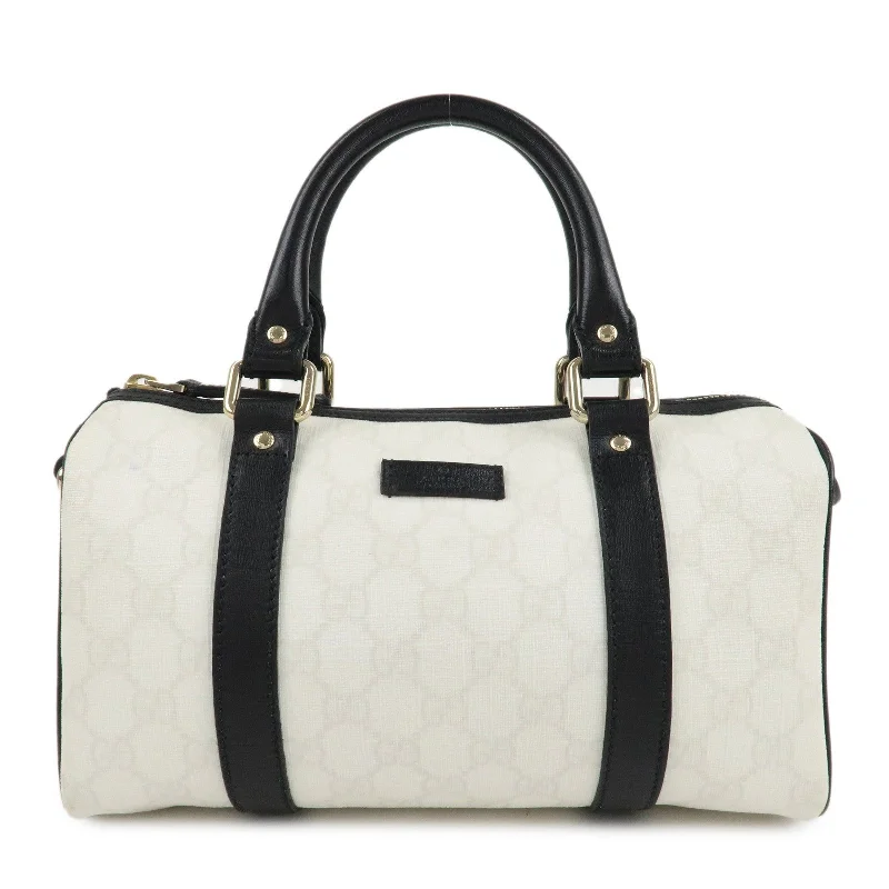 Gucci Marmont bags for women with a snakeskin - effect panelGUCCI GG Supreme Patent Leather Mini Boston Bag Ivory Black 193604