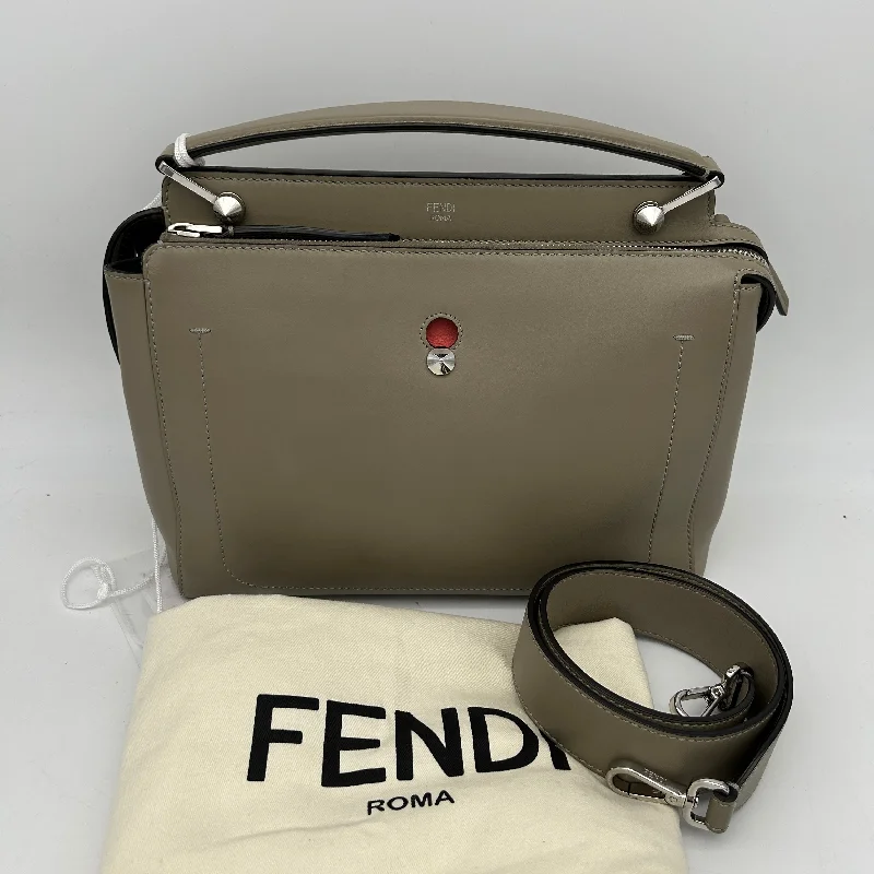 Fendi backpacks with a built - in rain cover for protection in wet weatherFendi Dot Com Dove Gray Vitello Baltico Satchel Shoulder Top Handle Bag