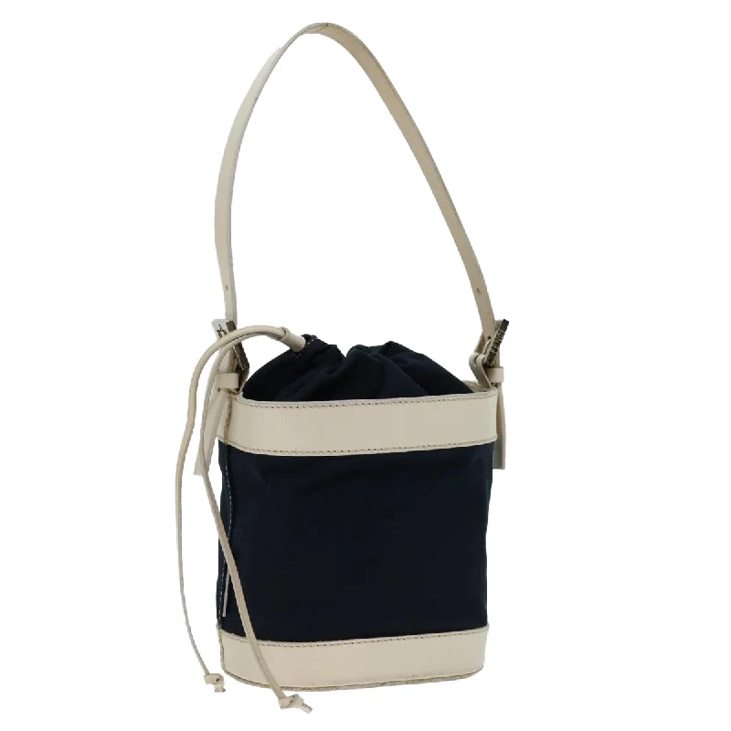 Fendi bags with a detachable sunglass holder for easy access to eyewearFENDI Hand Bag Canvas Navy White  hk1190