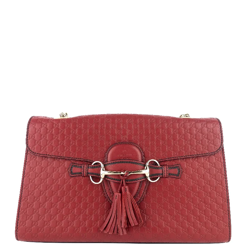 Ladies Gucci shoulder bags with a magnetic - closure flapEmily Medium Guccissima Leather Bag